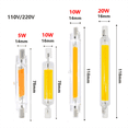 thumbnail image 1 of Tubo de vidrio COB Bombilla regulable 5W 10W 20W R7S Lámpara de maíz Reemplace la luz halógena R7S 118MM Lámpara LED con cubierta Sincero Hogar, 1 of 6