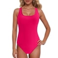 thumbnail image 1 of Women's Athletic Racerback Swimsuit - Color Block Boyleg Bathing Suit - Removable Padding - Nylon/Spandex - S-XXL - Lap Swimming, 1 of 4