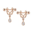 thumbnail image 1 of 1 par de piercings para el cuerpo, joyería para el pezón, anillos de moda, barra Punk para fiesta para niñas y mujeres, barra perforada decorativa con diamantes de imitación de Sunnimix Anillos de pezón, 1 of 8