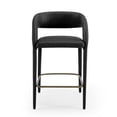 thumbnail image 2 of Benjara Cid Taya 26 Inch Counter Stool Chair, Curved Open Back, Black Faux Leather, 2 of 5