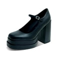 thumbnail image 4 of WILD PAIR Womens Black 1-1/2" Platform Cushioned Adjustable Ankle Strap Octavia Square Toe Block Heel Buckle Mary Jane 8.5 M, 4 of 4