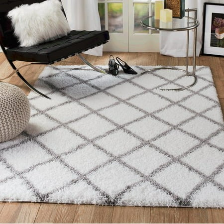 Wrought Studio Quarterman Diamond White Gray Area Rug Wrought Studio Quarterman Diamond White Gray Area Rug