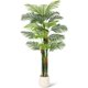 thumbnail image 1 of 7ft (84 in) de altura golden cane palm tree fake plant grande artificial plant para sala de estar yard indoor o outdoor home decor single con blanca base, 1 of 6