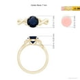 thumbnail image 5 of ANGARA Natural 1.6 ct Blue Sapphire Crossover Engagement Ring in 14K Yellow Gold for Women (Size-7mm) | September Birthstone, Anniversary, Jewelry Gift for Women | Natural Sapphire Ring, 5 of 10