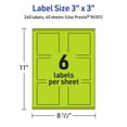 thumbnail image 6 of Avery Printable Square Labels, Bright Green, 3" x 3", 240ct, 6 of 11