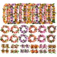 thumbnail image 2 of CSCHome Hawaiian Garland Party Supplies of Elastic Flowers Necklaces Headbands and Wristbands Beach Theme Party Decorations, 2 of 6