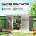thumbnail image 4 of Outsunny 9'x4' Garden Storage Shed Galvanized Steel Tool House, Light Grey, 4 of 10