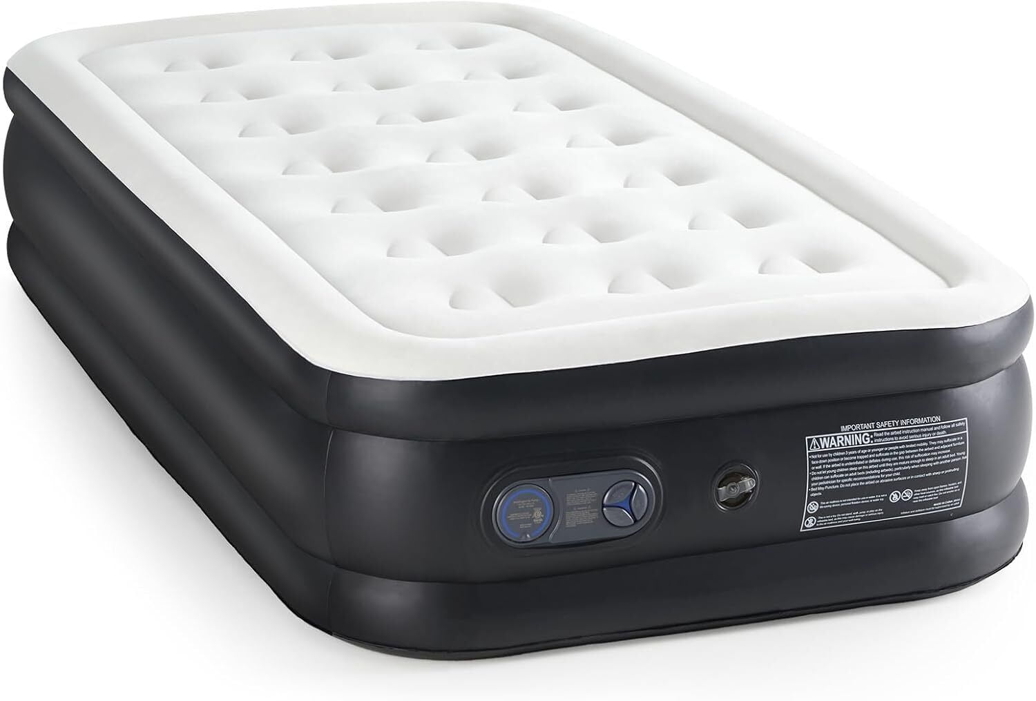 MarketLane Camping Air Mattress with Built-in Electric High-Speed Pump, 18" Bed Height, Comfort Blow Up Inflatable Airbed with Carrying Bag for Travel & Home Guests, Waterproof Foldable Portable,Queen
