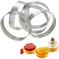thumbnail image 3 of 10Stainless Steel Perforated Tart Ring, 5cm Perforated Cake Mousse Ring, DIY Round Tart Rings for Baking Dessert Ring,10 x Perforated Tart Ring,Silver, 3 of 7