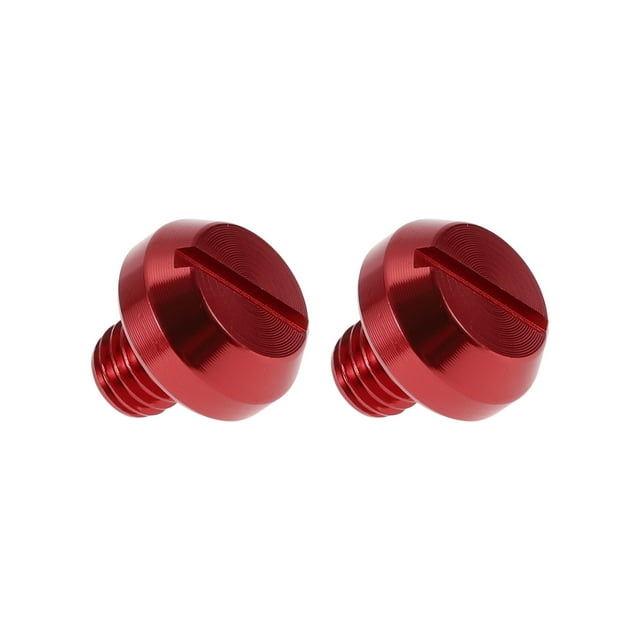 Tapones para agujeros de espejo de motocicleta Unique Bargains Rosca izquierda M8x1.25 Tornillos de espejo retrovisor rojo 2 Pcs