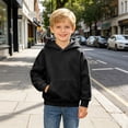 thumbnail image 5 of Gerichy Toddler Girls Boys Hoodie Sweatshirt Kids Solid Color Long Sleeve Pullover Tops with Pocket 3T-14T, 5 of 6