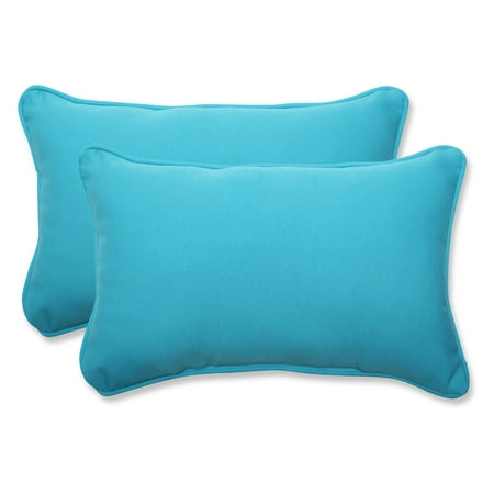 Pillow Perfect Outdoor/ Indoor Veranda Turquoise Rectangular Throw Pillow (Set of 2)