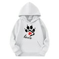 thumbnail image 4 of Thetops Little Girls 5T White Hoodie - Pet Paw & Love Design, 100% Polyester, Cute Daily Wear for Pet Lovers, Toddler Kids, 4 of 4