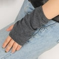 thumbnail image 4 of qolati Knit Arm Warmers for Women Thumbhole Fingerless Gloves Ladies Gift Sleeves Winter Wrist Warmers Warm Mittens, 4 of 6