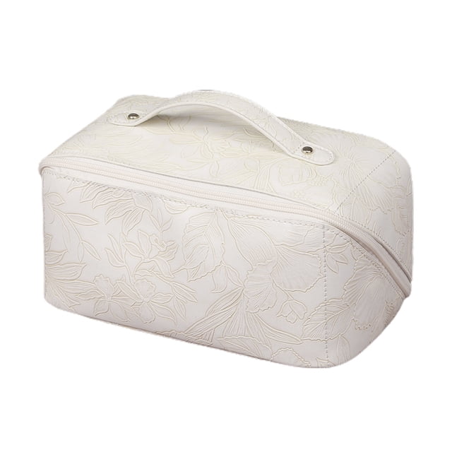 Bolsa de cosméticos de viaje de gran capacidad,Bolsa de maquillaje,Bolsa organizadora de maquillaje de cuero PU portátil impermeable