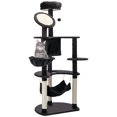 thumbnail image 1 of PawHut Multi-Level Plush Cat Tree for Large Cats Adult, 60" H, Dark Grey, 1 of 8