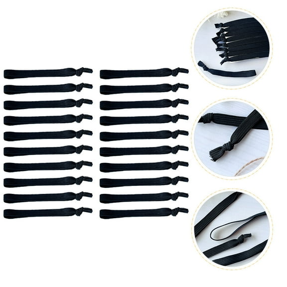 LEORX Elastic Hair Scrunchies for Men 20Pcs Durable Skin Friendly Ponytail Holders Black