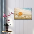 thumbnail image 2 of wall26 Canvas Prints Wall Art - Seashells on The Beach with Vintage Wood Background - 12" x 18", 2 of 3