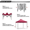 thumbnail image 3 of ABCCANOPY 10' x 10' Burgundy Outdoor Commercial Instant Shelter Metal Patio Pop-Up Canopy, 3 of 8