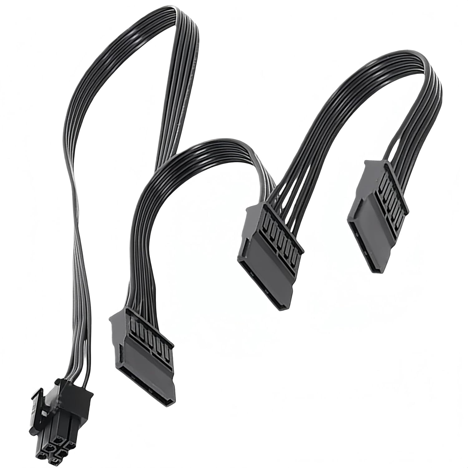 HRTGFD-for Corsair SATA Power Splitter Cable, 6-Pin to 3X 15-Pin SATA Female Power Supply Adapter for Additional SSD/HDD, for Corsair RM550x RM650x RM750x RM850x RM1000x Modular PSUs - 20 Inch