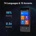 Portable W12 AI Voice Translator 144 National Language Intelligent Real ...