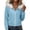 Sky Blue, variant on Admvng Women's Faux Fur Trim Hooded Jacket Zip Up Short Casual Sports Sweat Coat