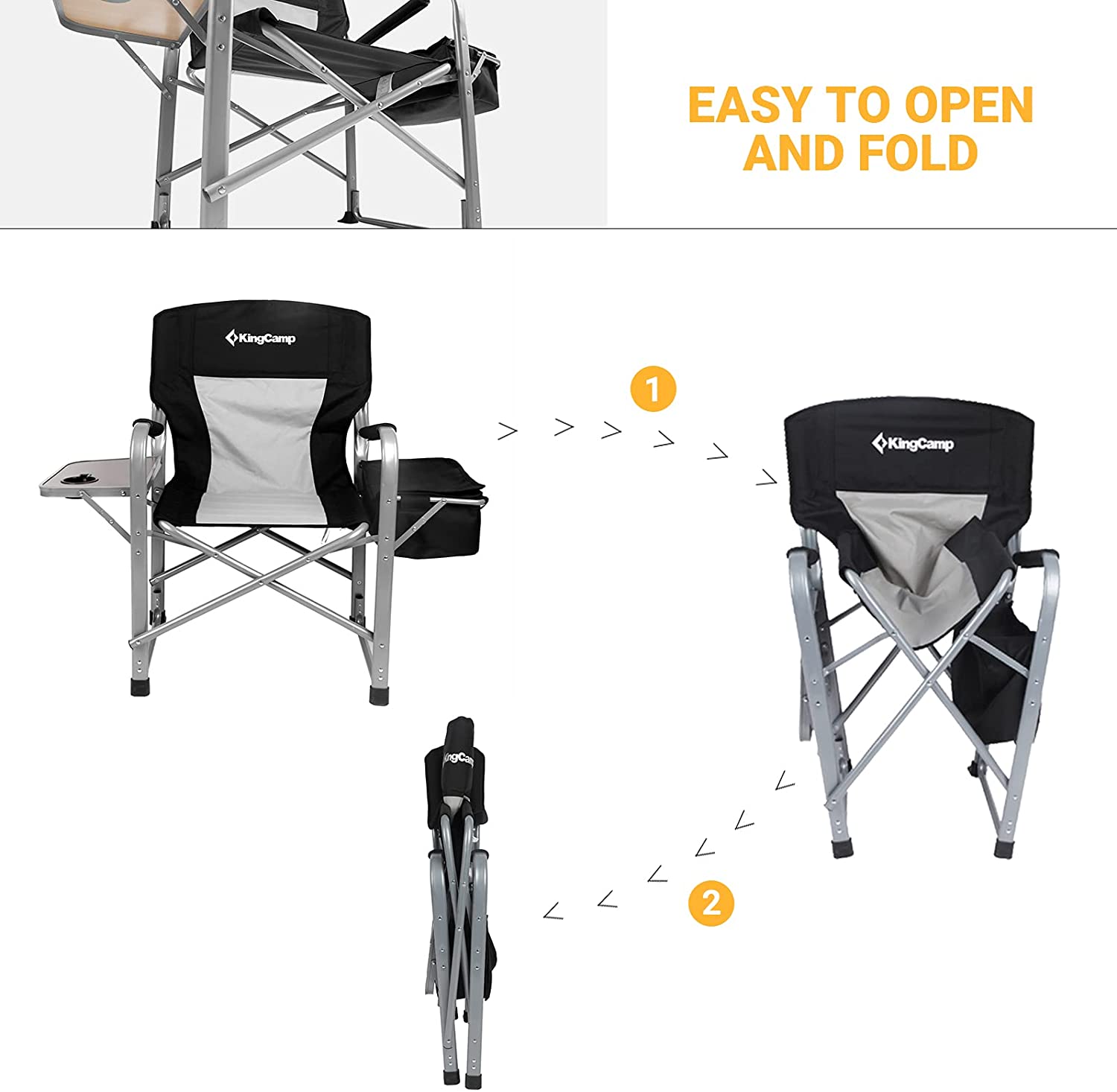 KingCamp KC3849_Black/MediumGrey-USVC1 Camping Chairs, one Size並行輸入  テーブル、チェア、ハンモック