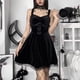 thumbnail image 5 of Vestido de tirantes de cintura alta con mariposa de gamuza adelgazante de encaje gótico sexy para mujer de primavera Fridja  hjkh762, 5 of 9