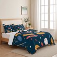 thumbnail image 5 of King Quilt Set 96''x106'', Sports Theme Lightweight Bedspread Coverlet Set with 2 Pillow Shams, Cartoon Soccer Baseball Basketball Star Blue Breathable All Season Quilt Bedding for Bedroom/Guest Room, 5 of 9