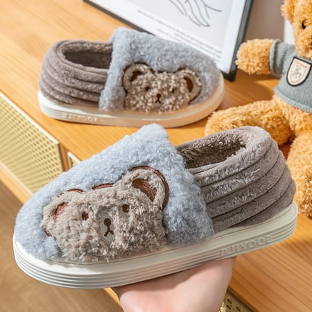 

Gubotare House Slippers For Men Fluffy Slippers Memory Foam Fuzzy Cloud Slippers - Open Toe Flip Flop Slip On Indoor Bedroom House Shoes Wedding Bride Slippers Gray 11