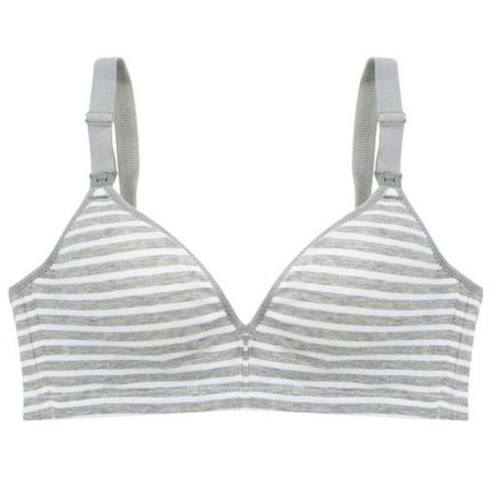 

Women s Soft Cotton Spandex Stripe Wire Free Maternity Bra