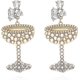 thumbnail image 1 of 2026 Creative Champagne Wine Glass Dangle Earrings Shining Crystal Rhinestone Pearl Beads Wine Bottle Earrings for Women Girls Jewelry, 1 of 3
