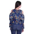 thumbnail image 4 of Moomaya Button Front Cold Shoulder Top Printed  Casual Loose Blouse Short Top, 4 of 4