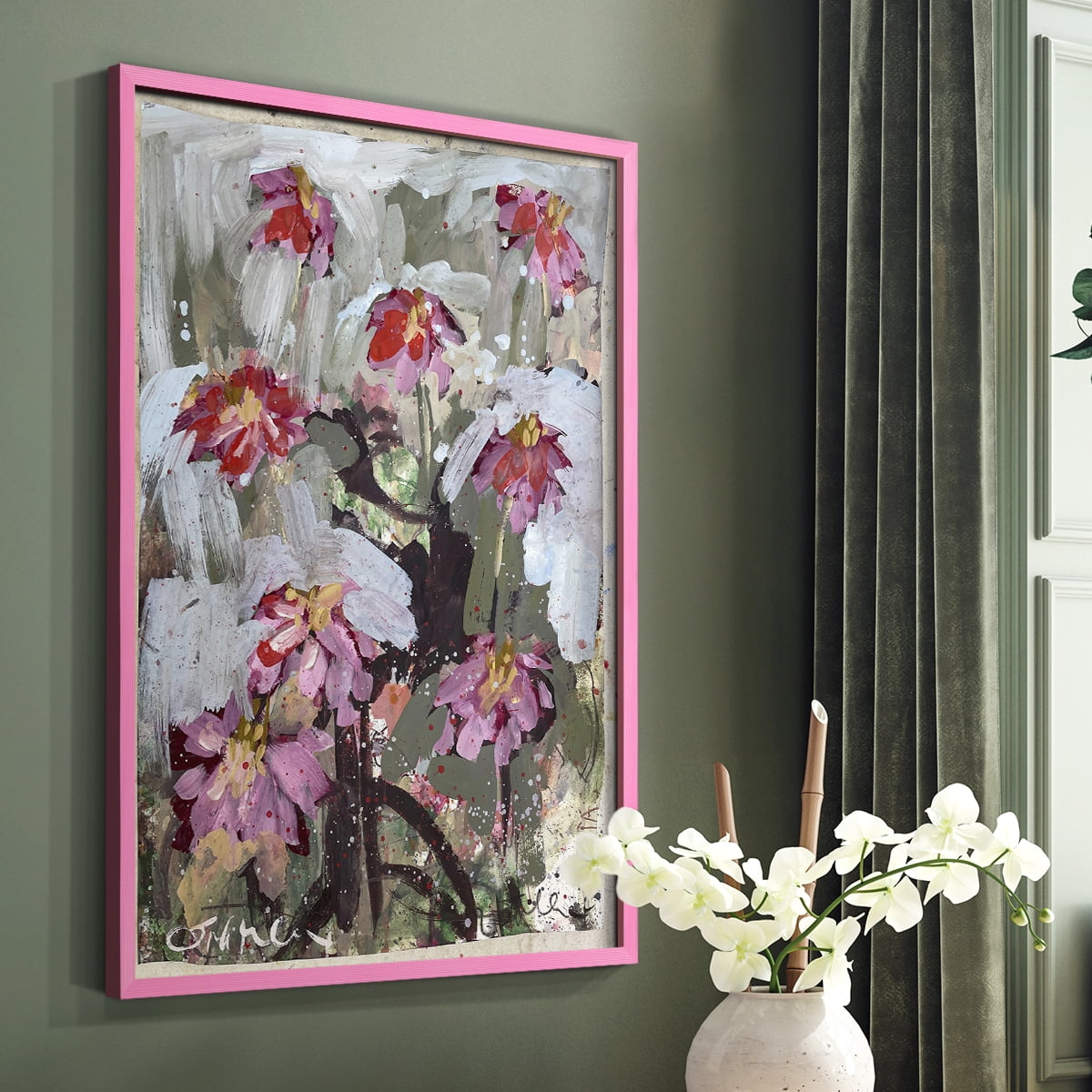 Zinnia I Framed Print - Solid Wood in Single Picture Frame Solid Wood 2 Framed Print