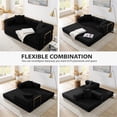 thumbnail image 2 of -Size Convertible Sofa Bed, 78 Inch Boneless Couch with Fixed Frame, Corduroy Loveseat Sleeper, Pull-Out Bed for Living Room & Bedroom (Black), 2 of 6
