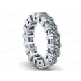 thumbnail image 2 of Natural 4.80Ct Princess Cut Diamond Gallery Women's Anniversary Wedding Eternity Band Ring Solid 18k White Gold H SI2, 2 of 3