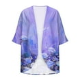 thumbnail image 4 of Hvyesh Plus Size Cardigan for Women Dressy 3/4 Sleeve Summer Kimono Cute Floral Print Cover up Tops, 4 of 5