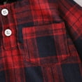 thumbnail image 5 of BULLPIANO Infant Baby Boys 2PCS Hoodie Sweatsuit Outfits Toddler Warm Plaid Shirt Top Pants Set Kids Fall Winter Spring Sets 0-24 Months, 5 of 12