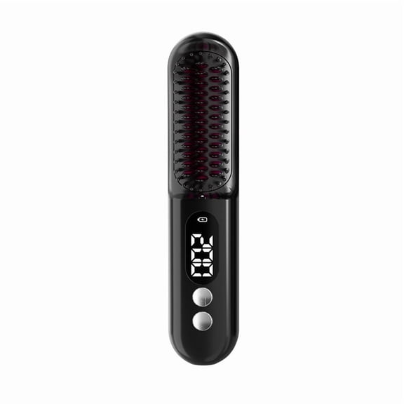 Portable Straightening Comb for On-the-Go Styling, Cordless & Fast-Heating Ionic Brush for Quick Touch-ups, Anti-Scald Design, Perfect for Office & Gym