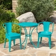 thumbnail image 2 of Christopher Knight Home Colmar Outdoor 3-piece Bistro Set by  Black with Silver, 2 of 5
