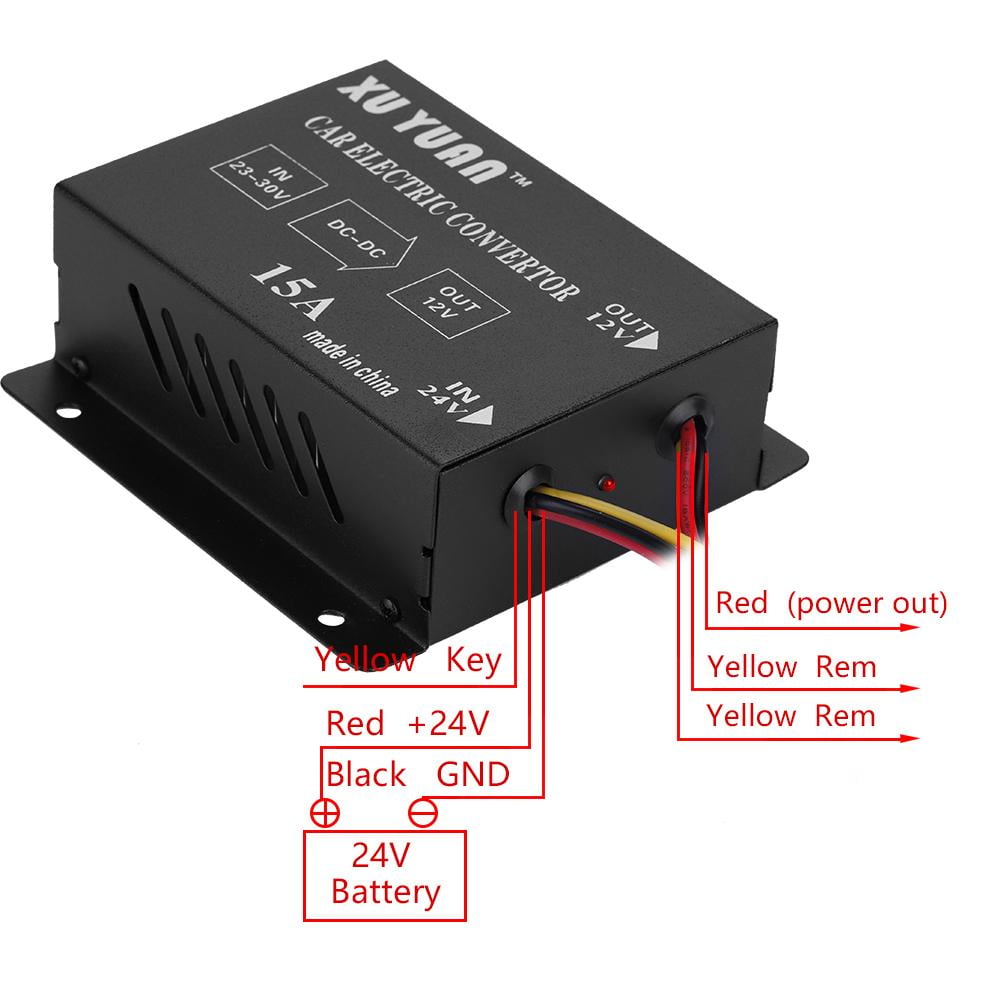 LYUMO Car Truck DC 24V to 12V Power Converter Electric Inverter Voltage
