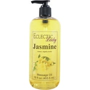 Jasmine Massage Oil by Eclectic Lady, 16 oz, Sweet Almond Oil and Jojoba Oil