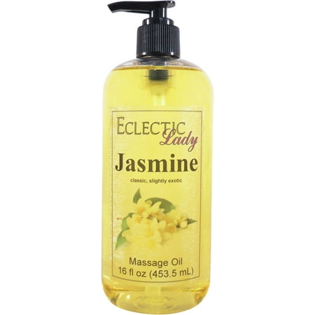 Jasmine Massage Oil by Eclectic Lady, 16 oz, Sweet Almond Oil and Jojoba Oil