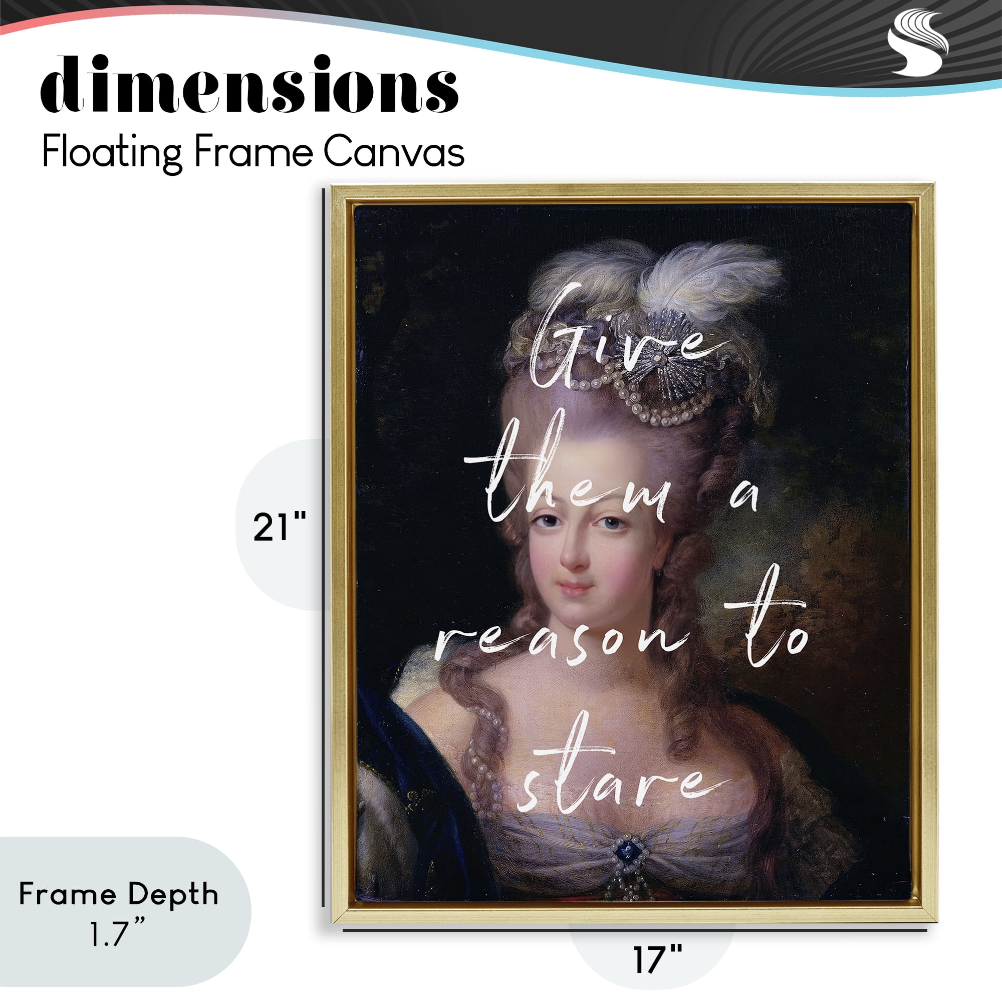 Stupell Industries Give Them A Reason To Stare Gold Framed Floater Canvas Wall Art, design by Tina LeCour