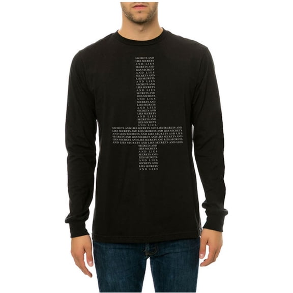 Black Scale Mens The Secrets And Lies LS Graphic T-Shirt, Black, X-Large
