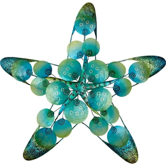 The Seashell Company Metal & Capiz Starfish Wall D√©cor in Discs, Wall Art Decoration, 19"