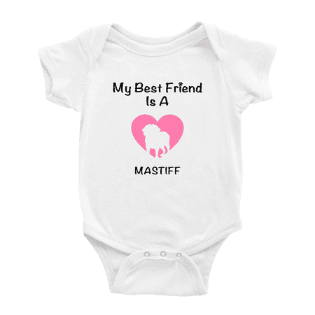 

My Best Friend is A Mastiff Dog Funny Baby Jumpsuits Newborn Clothes