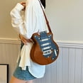 thumbnail image 6 of Fashion Guitar Shape Crossbody Bag for Women, Rock Style Shoulder Bag with Rhinestone Studs, Leather PU Guitar Purse, Unique Music Themed Handbag for Party Travel Daily Use, 6 of 6
