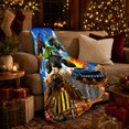 thumbnail image 3 of Printed Flannel Throw Blanket with Dynamic Construction Monster Truck Stunt, 3 of 9