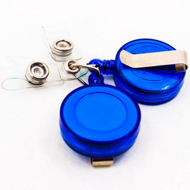 Wweixi 5pcs Round Multi Colors Retractable Reel Id Badge Lanyard Name Tag Key Card Holder Belt Clip Blue 3.2cm